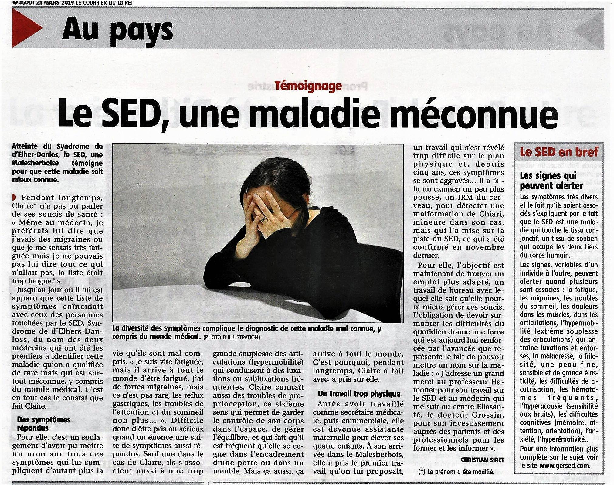 Témoignage - Article de presse - SED in FRANCE